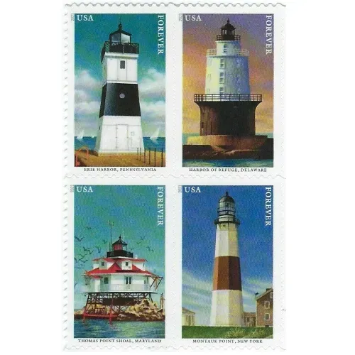 Mid Atlantic Lighthouses 2021 - 5 Sheets 100 Pcs Unused Stamps for Mailing